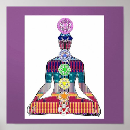 Chakra Yoga Meditation Diagram Karma Love Nvn637 Poster