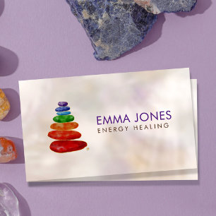 Chakra Zen Stones Energy Crystal Healing Business  Card