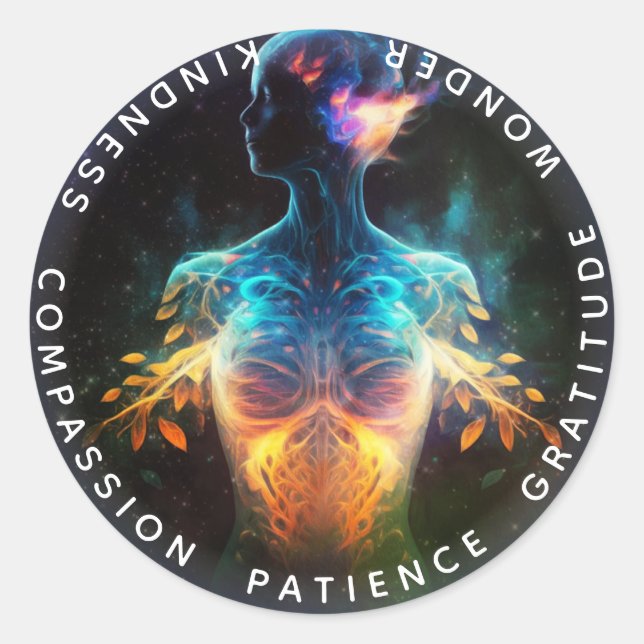 Chakras | Human Auras | Energy Healer Classic Round Sticker (Front)