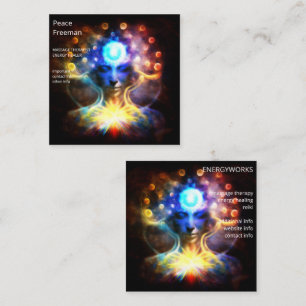 Chakras Human Auras Energy Healer Square Business Card