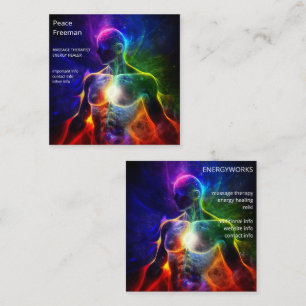 Chakras Human Auras Energy Healer Square Business Card