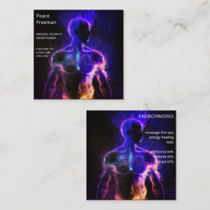 Chakras Human Auras Energy Healer Square Business Card