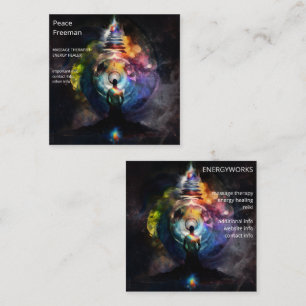 Chakras Human Auras Energy Healer Square Business Card