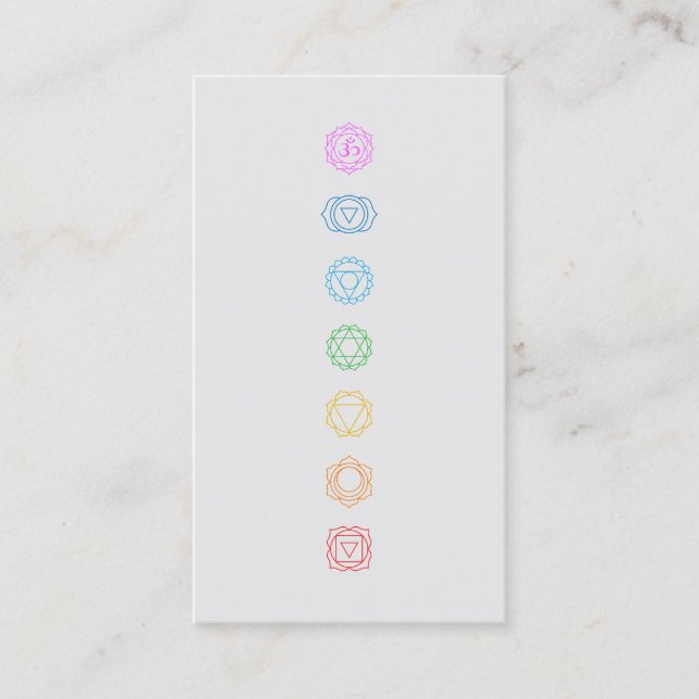 Chakras Minimalist Meditation Business Card (Front)