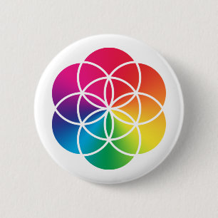 Chakras Rainbow Seed of Life Symbol Button
