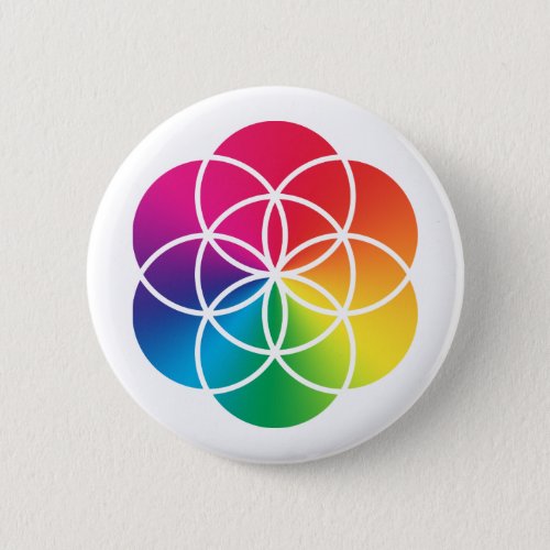 Chakras Rainbow Seed of Life Symbol Button