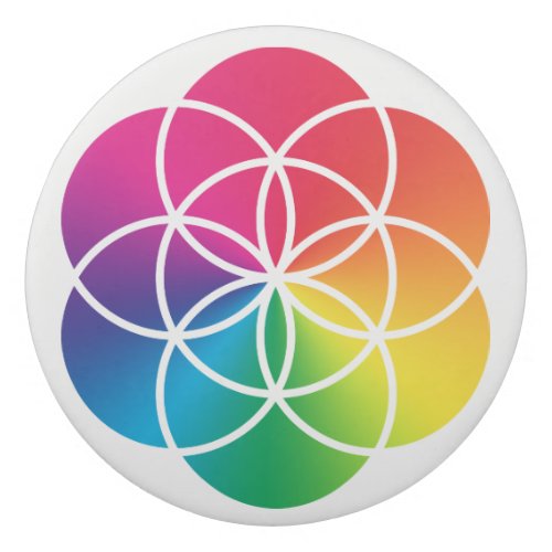 Chakras Rainbow Seed of Life Symbol Eraser
