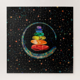 Chakras Zen Stones and Enso circle Jigsaw Puzzle