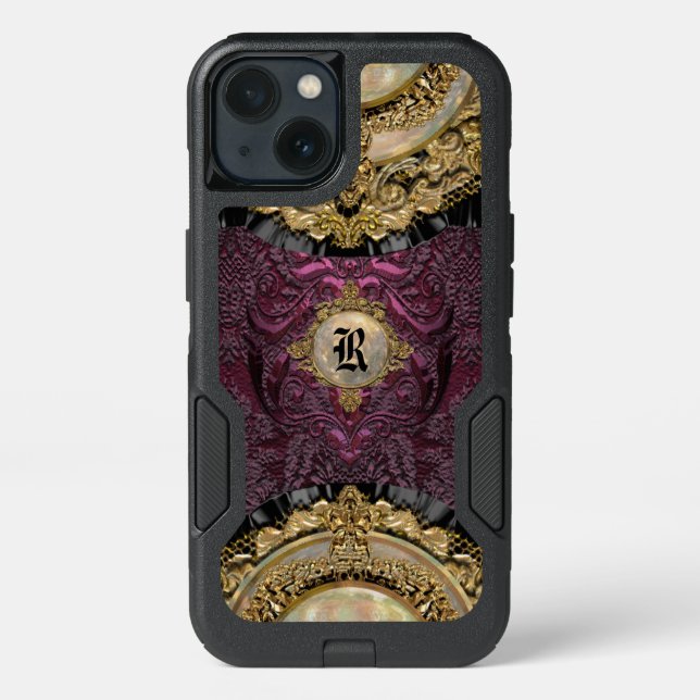 Chalchadoriz Pretty Girly Personalized Monogram Otterbox iPhone Case (Back)