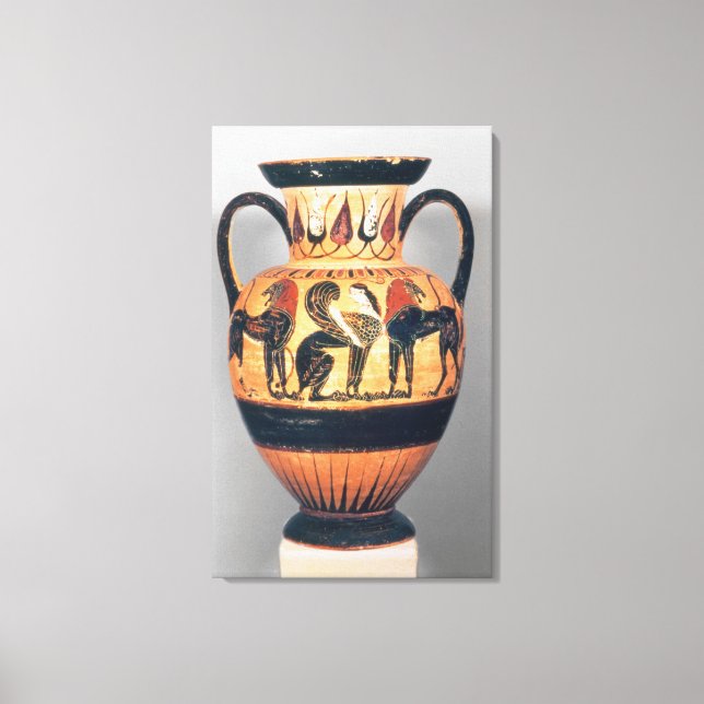 Chalcidian black figure amphora depicting a sphinx canvas print (Front)