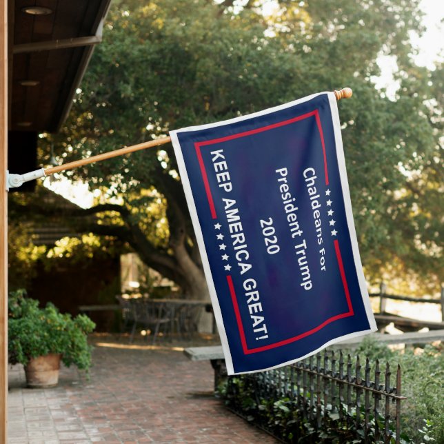 Chaldeans For President Trump 2020 Flag (In SItu)