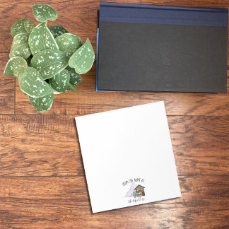 Chalet , Mountain and Skis Personalized Family Notepad