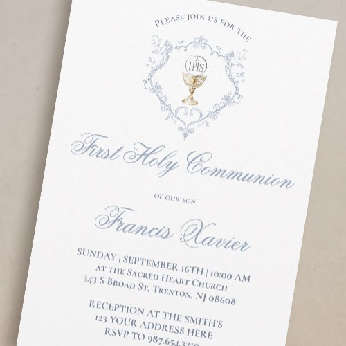 Chalice Host blue crest | First Communion