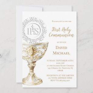 Chalice Host First Holy Communion Invitation