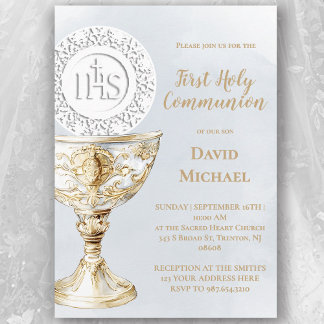 Chalice Host First Holy Communion Invitation