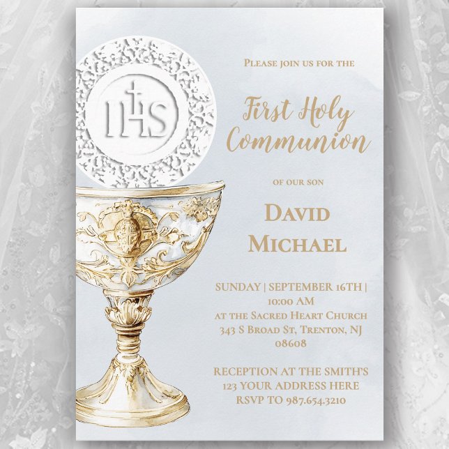 Chalice Host First Holy Communion Invitation (Creator Uploaded)