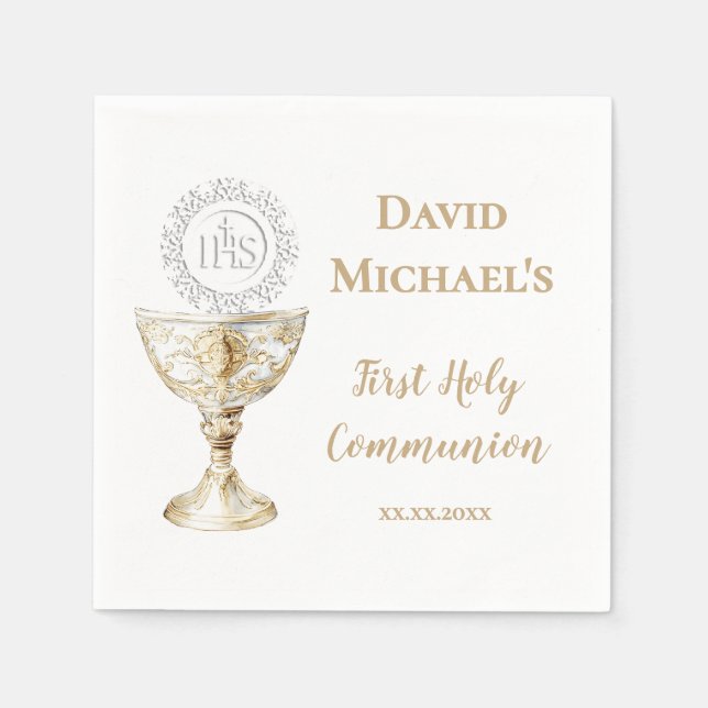 Chalice Host First Holy Communion Napkins (Front)