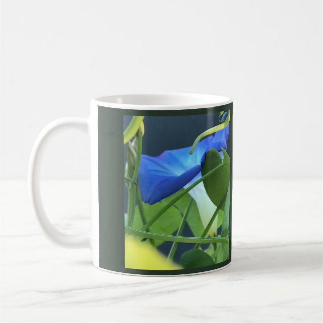 Chalice-of-Blue Morning Glory Coffee Mug (Left)
