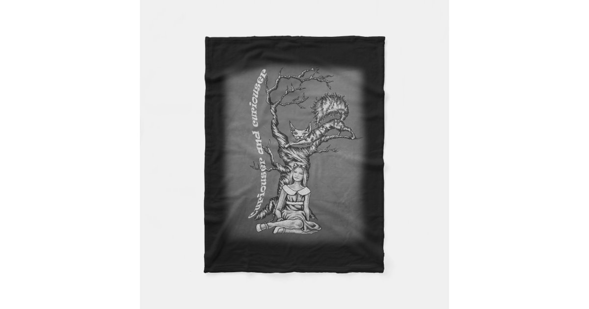 Chalk Alice In Wonderland With Cheshire Cat Fleece Blanket