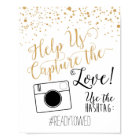 Chalk and Glitter Wedding Hash Tag Sign