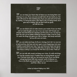 Chalk Art IF Quote by Rudyard Kipling 1895 Poster