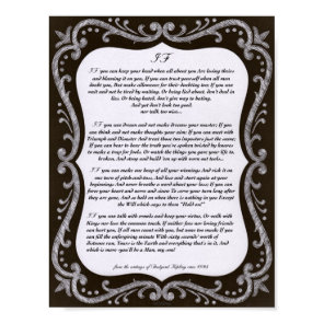 Chalk Art IF Quote by Rudyard Kipling 1895 Poster
