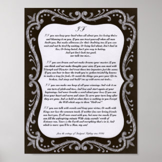 Chalk Art IF Quote by Rudyard Kipling 1895 Poster