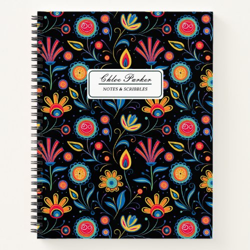 Chalk Art Whimsical Blooms Notebook