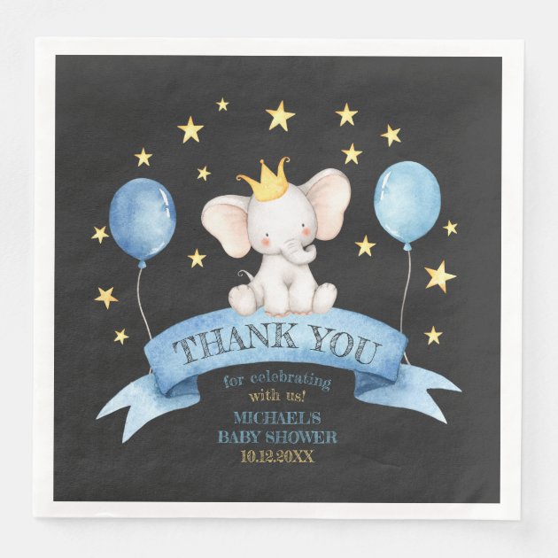 chalk baby elephant STARS BALLOONS Paper Dinner Napkins