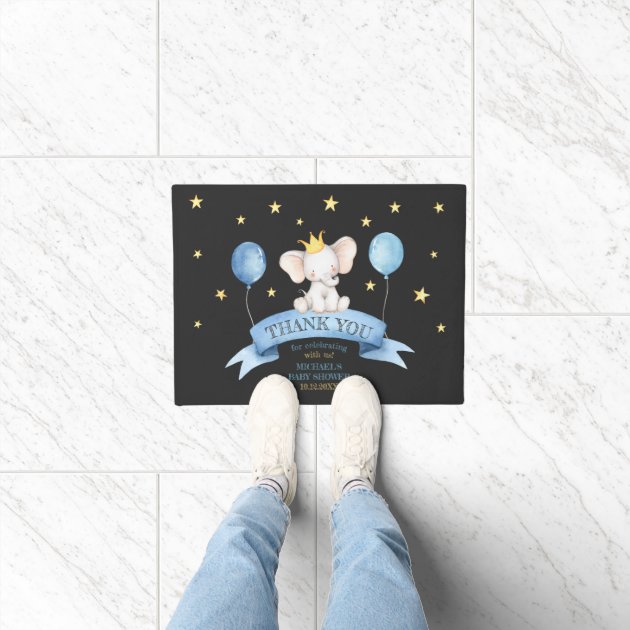chalk baby shower elephant STARS BALLOONS Doormat