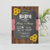Chalk BaByQ BBQ Baby Shower Red Wood Invite (Standing Front)