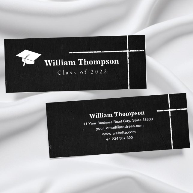 Chalk Black and White Graduation Name Card (Creator Uploaded)