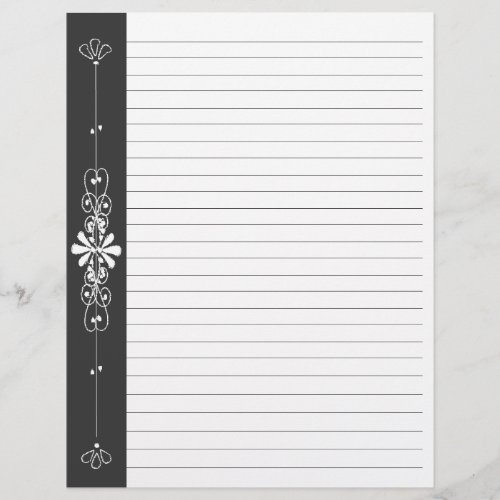 Chalk Board Border Black  White Lined Pages