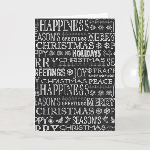 Chalk Board Christmas Greetings Holiday Card