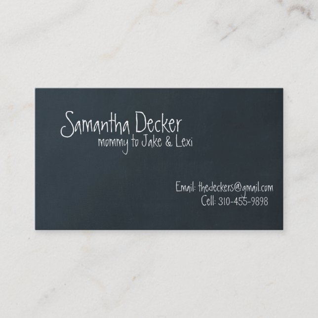 "Chalk Board" Customizable Mommy Calling Card (Front)