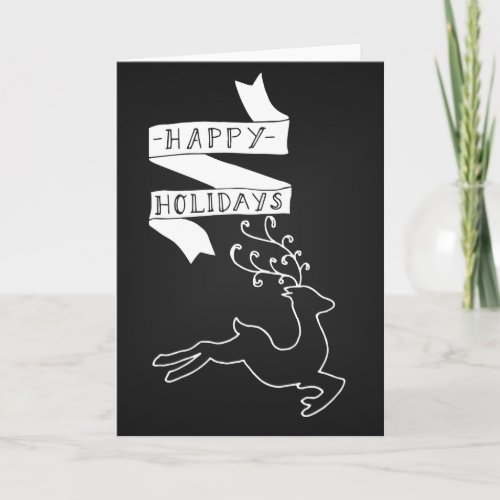 Chalk Board Reindeer Holiday Card