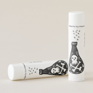Chalk Board Skeleton Poison Halloween Party Lip Balm