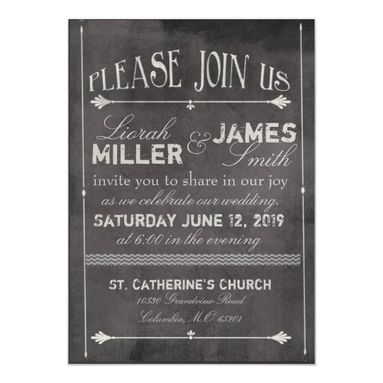 Chalk Board Wedding Invitation With Old Fashioned Zazzle Chalk Board Wedding Invitation With Old Fashioned