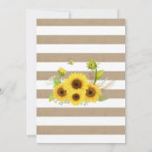Chalk Burlap Floral Wedding Sunflower Invitation (Back)