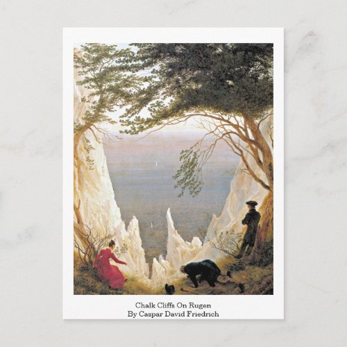 Chalk Cliffs On Rugen By Caspar David Friedrich Postcard