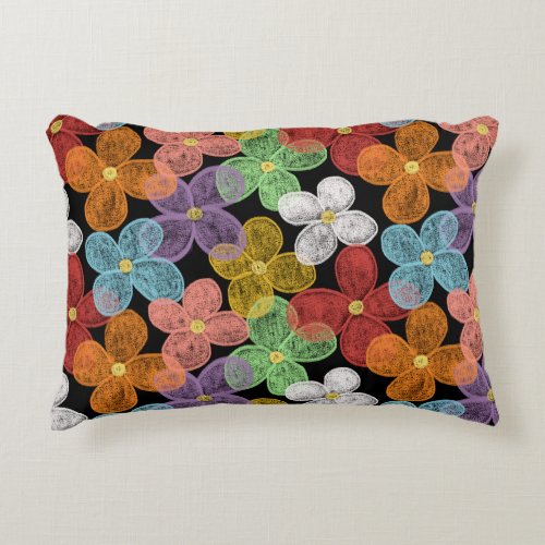 Chalk Daisies Accent Pillow