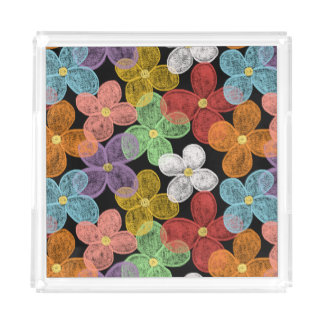 Chalk Daisies Acrylic Tray