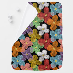 Chalk Daisies Baby Blanket