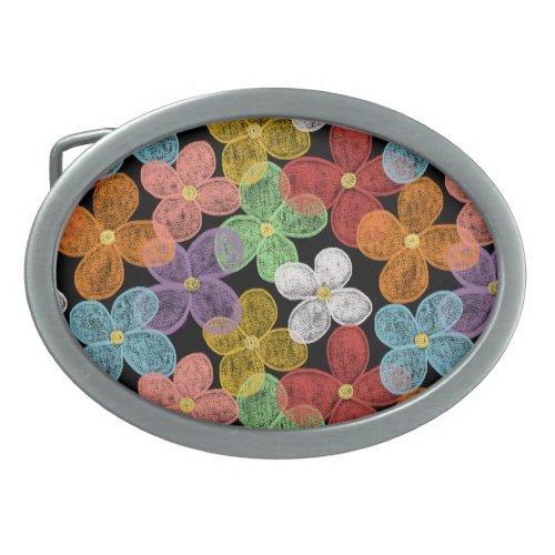 Chalk Daisies Belt Buckle