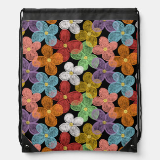 Chalk Daisies Drawstring Bag