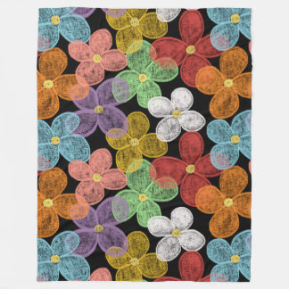 Chalk Daisies Fleece Blanket