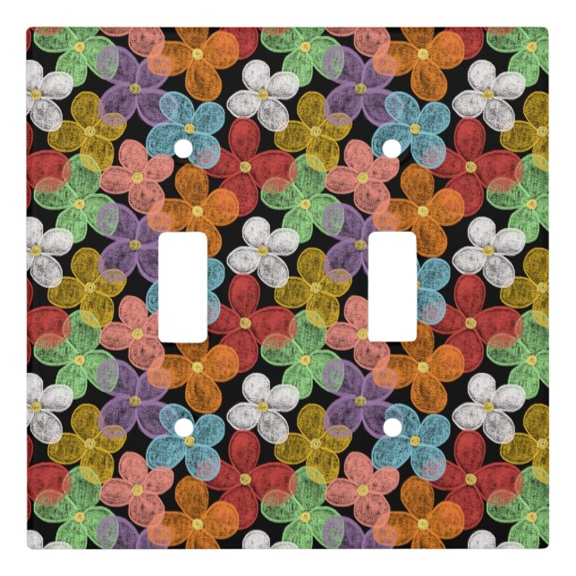 Chalk Daisies Light Switch Cover (Front)