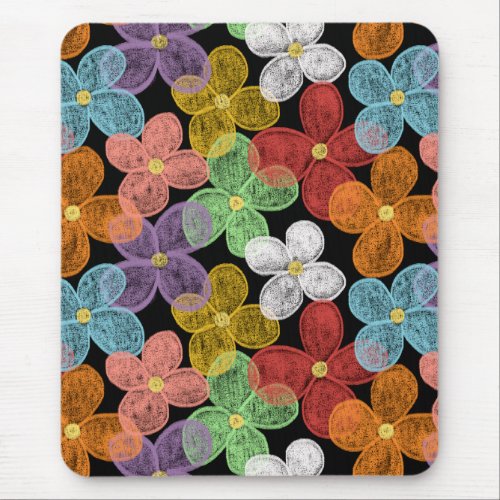 Chalk Daisies Mouse Pad