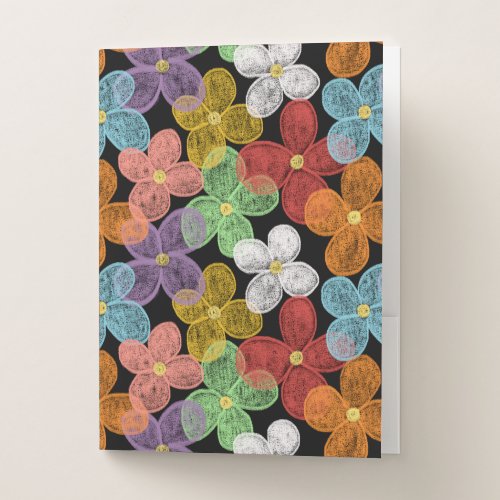 Chalk Daisies Pocket Folder