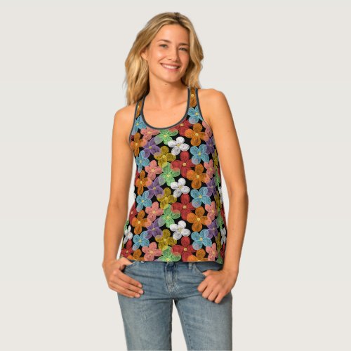 Chalk Daisies Pocket Folder Tank Top